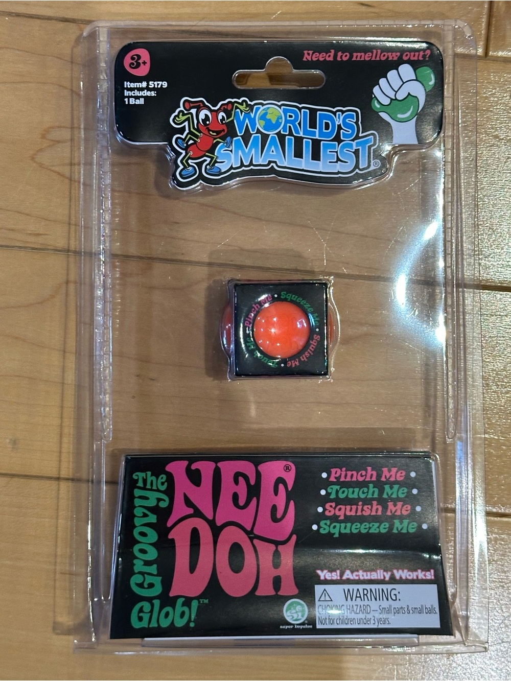 New unopened Needoh Glob World's Smallest Orange Stress Ball
